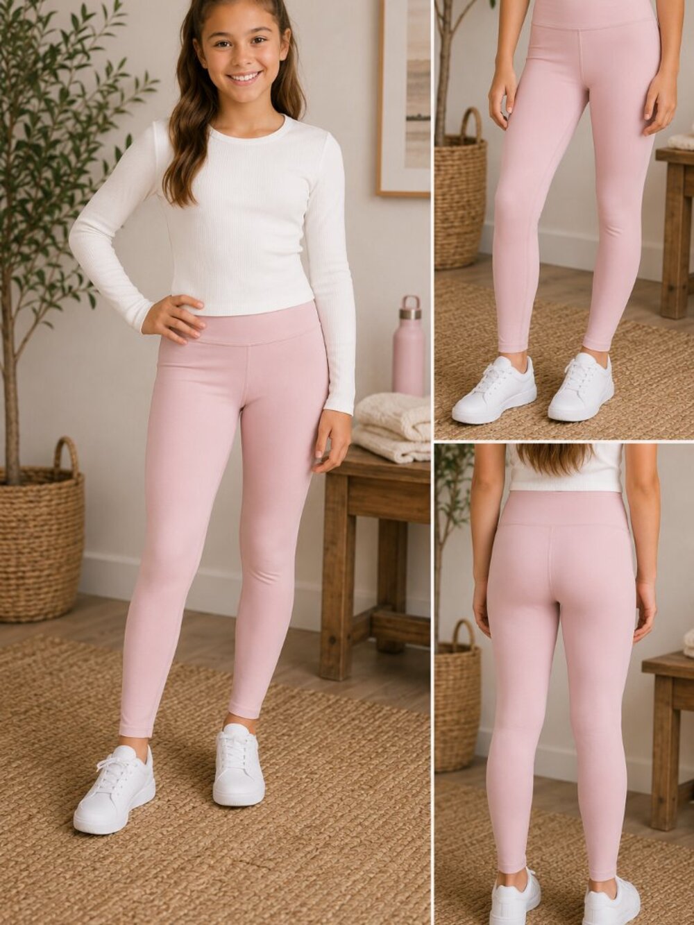 Athleta Girl Chit Chat Leggings Pink Powervita Size 14 High Rise Back to School